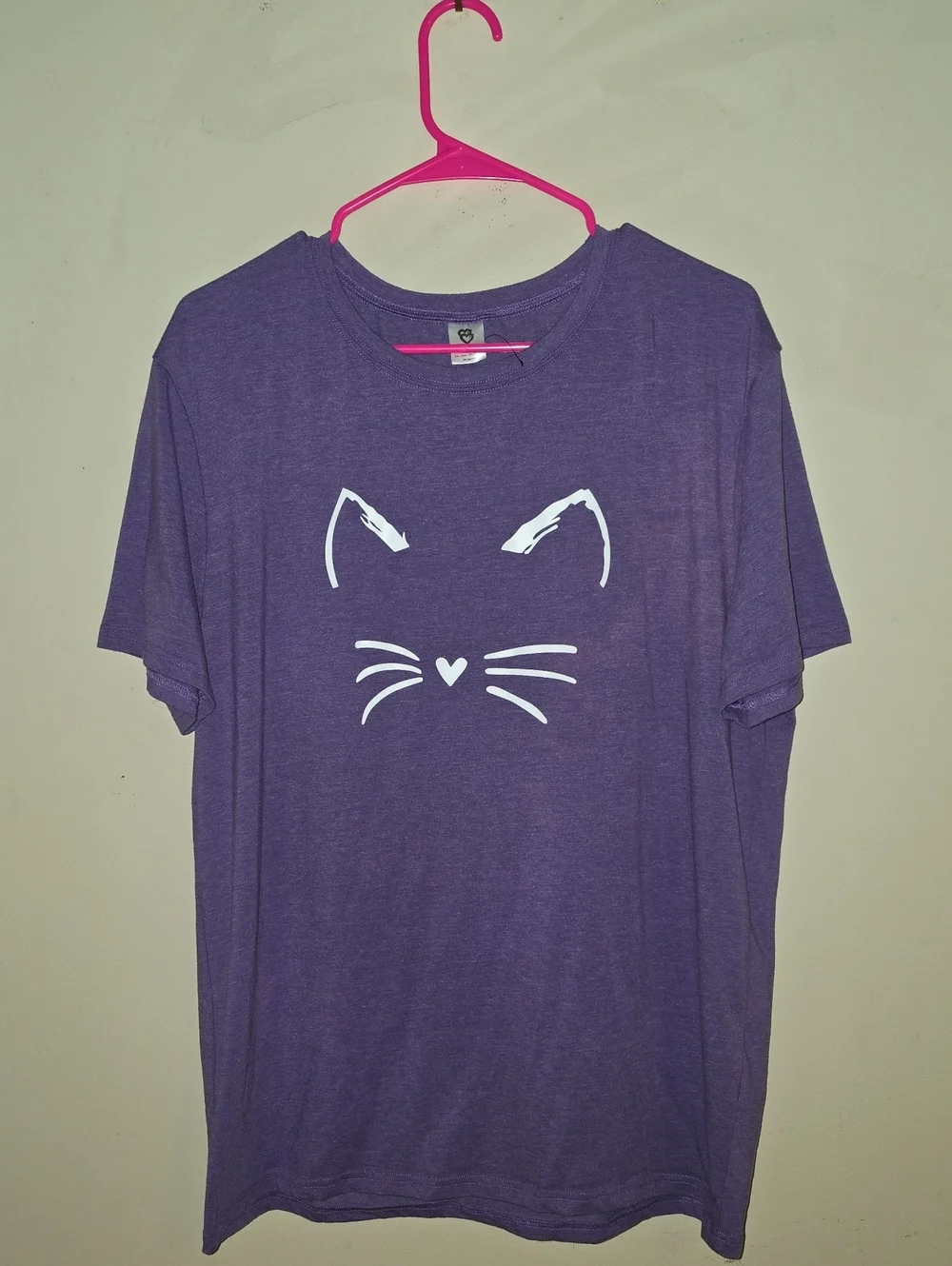 Purple Cat Face Tee for Cats & Cat Lovers - Soft Graphic Shirt